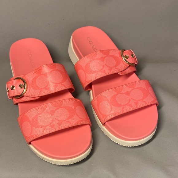 Coach Women's Pink Slide Sandals. Size 11B. - Picture 1 of 8